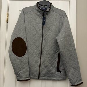 Daniel Cremieux Gray Quilted Jacket with Brown Details.